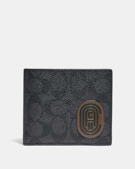 Fashion 4 Coach Coin Wallet In Signature Canvas With Reflective Coach Patch