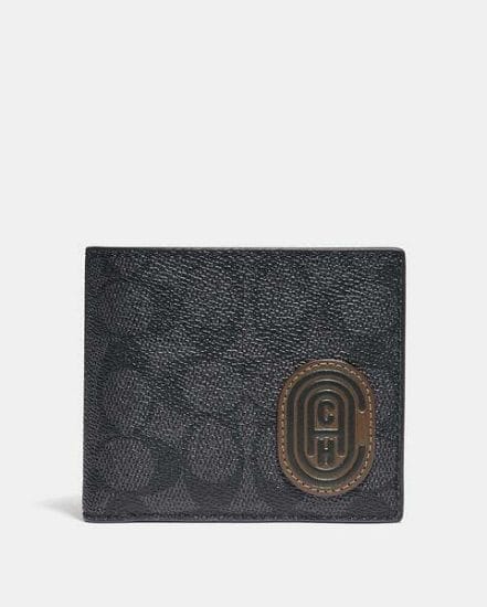 Fashion 4 Coach Coin Wallet In Signature Canvas With Reflective Coach Patch