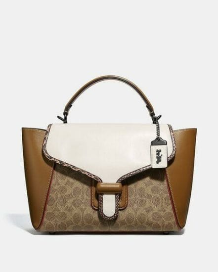 Fashion 4 Coach Courier Carryall In Colorblock Signature Canvas With Snakeskin Detail