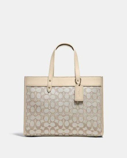 Fashion 4 Coach Field Tote 30 In Signature Jacquard