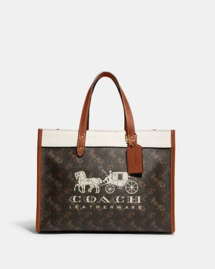 Fashion 4 Coach Field Tote 30 With Horse And Carriage Print And Carriage Badge