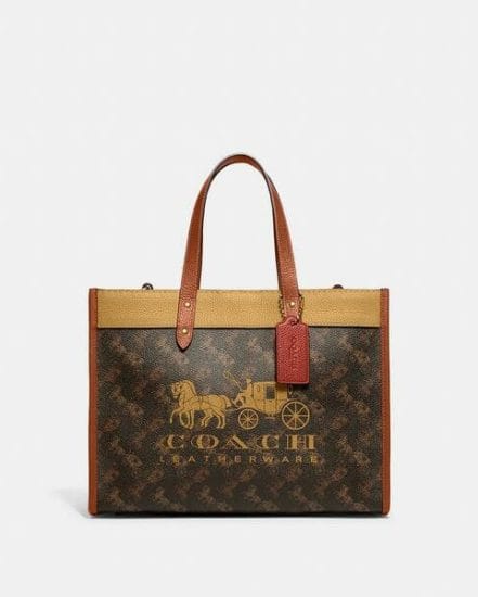Fashion 4 Coach Field Tote 30 With Horse And Carriage Print Badge