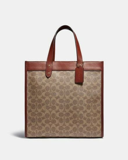 Fashion 4 Coach Field Tote In Signature Canvas With Horse And Carriage Print
