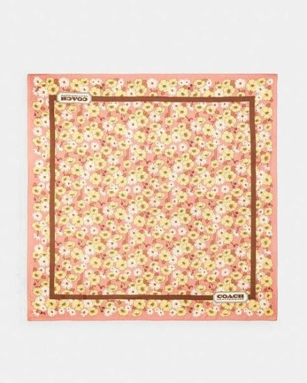 Fashion 4 Coach Floral Print Silk Square Scarf