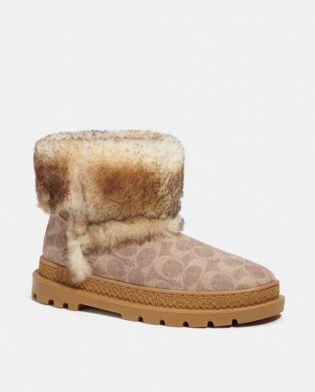 Fashion 4 Coach Folded Stone Shearling Bootie