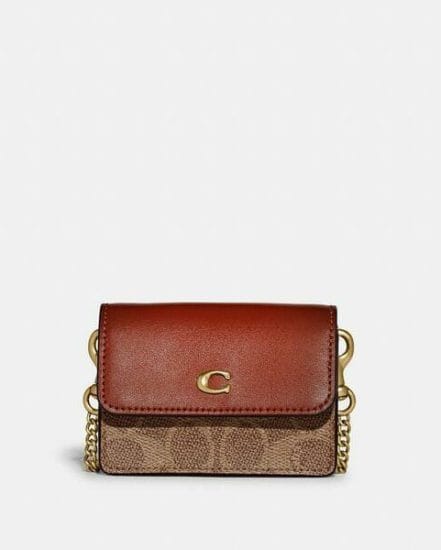 Fashion 4 Coach Half Flap Card Case In Colorblock Signature Canvas