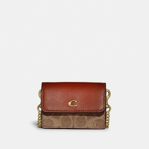Fashion 4 Coach Half Flap Card Case In Colorblock Signature Canvas