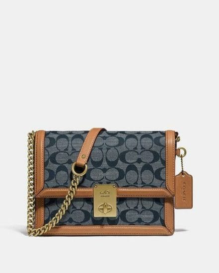 Fashion 4 Coach Hutton Shoulder Bag In Signature Chambray