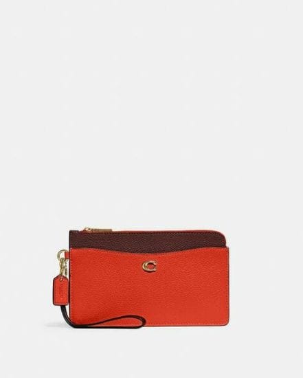 Fashion 4 Coach L-Zip Wristlet In Colorblock