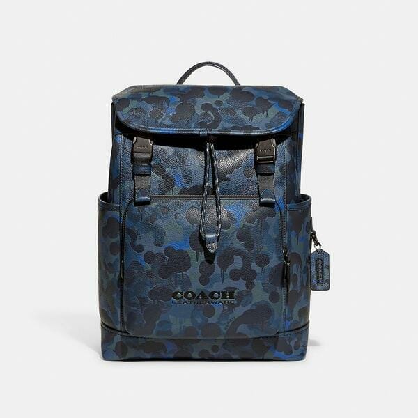 Fashion 4 Coach League Flap Backpack With Camo Print