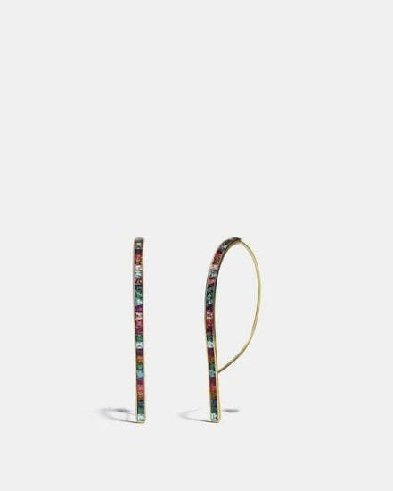 Fashion 4 Coach Legacy Rainbow Rounded Bar Drop Earrings