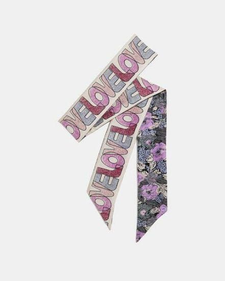 Fashion 4 Coach Love Nostalgic Blossom Print Silk Skinny Scarf