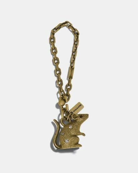 Fashion 4 Coach Lunar New Year Jeweled Metal Rat Bag Charm