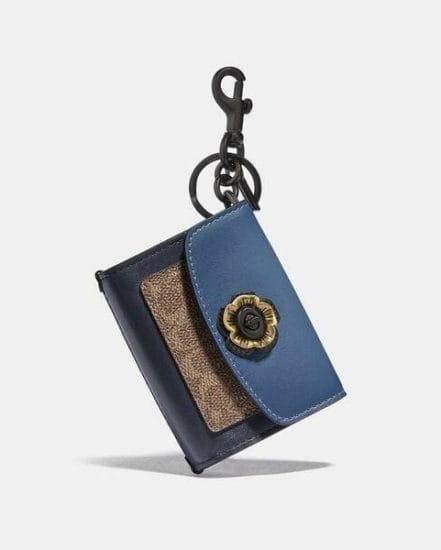 Fashion 4 Coach Mini Parker Bag Charm In Colorblock Signature Canvas With Snakeskin Detail