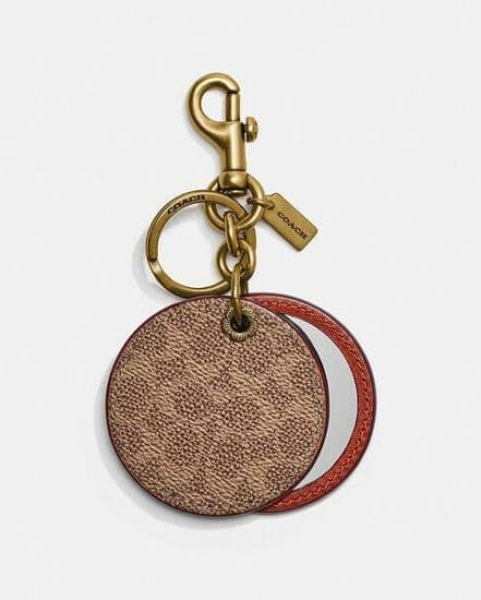 Fashion 4 Coach Mirror Bag Charm In Signature Canvas