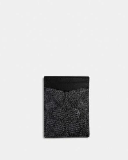 Fashion 4 Coach Money Clip Card Case In Signature Canvas