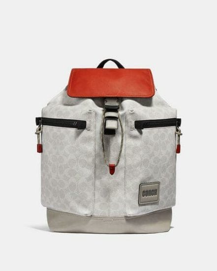 Fashion 4 Coach Pacer Utility Backpack In Signature Canvas With Coach Patch