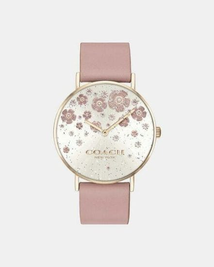 Fashion 4 Coach Perry Blush Leather Strap Watch