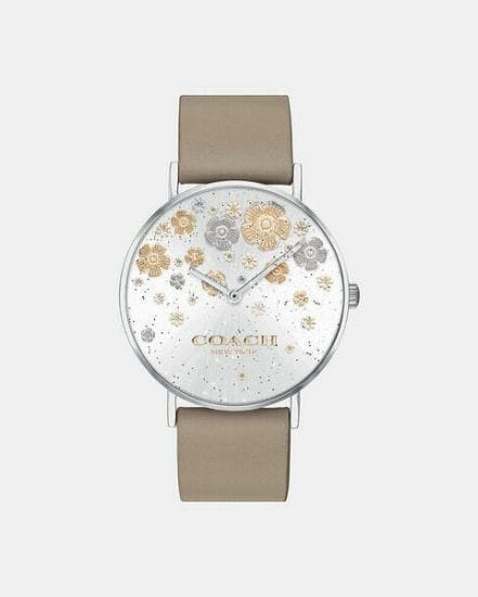 Fashion 4 Coach Perry Stone Leather Strap Watch