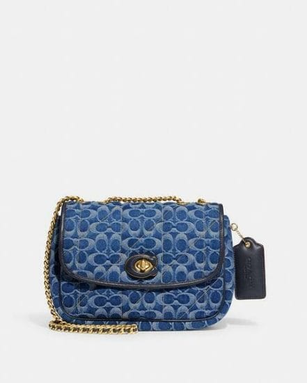 Fashion 4 Coach Pillow Madison Shoulder Bag In Signature Denim With Quilting