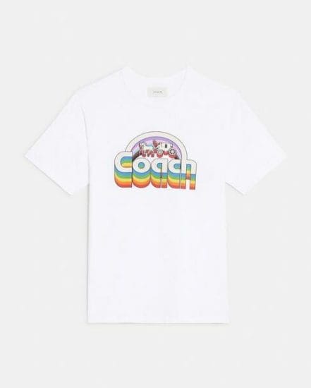 Fashion 4 Coach Rainbow Horse And Carriage T-Shirt In Organic Cotton