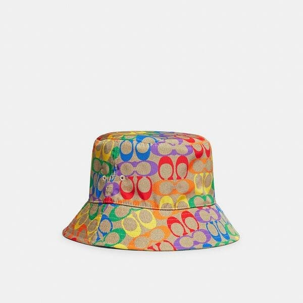 Fashion 4 Coach Rainbow Signature Bucket Hat