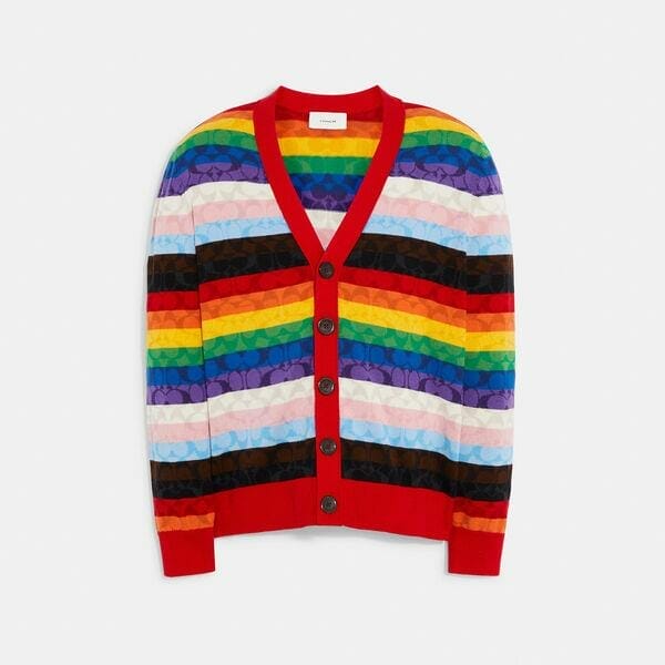 Fashion 4 Coach Rainbow Signature Cardigan