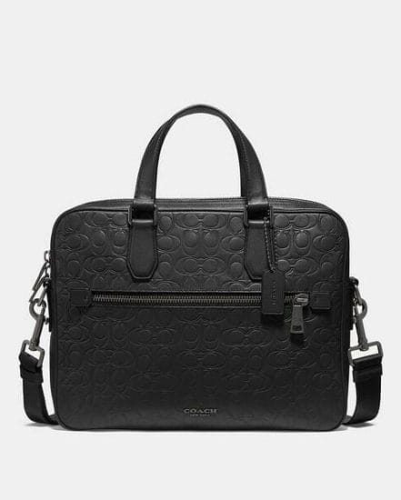Fashion 4 Coach Refined Business Brief In Signature Leather
