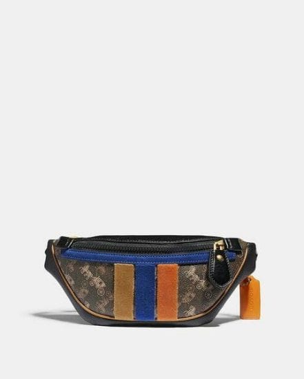 Fashion 4 Coach Rivington Belt Bag 7 With Horse And Carriage Print And Varsity Stripe