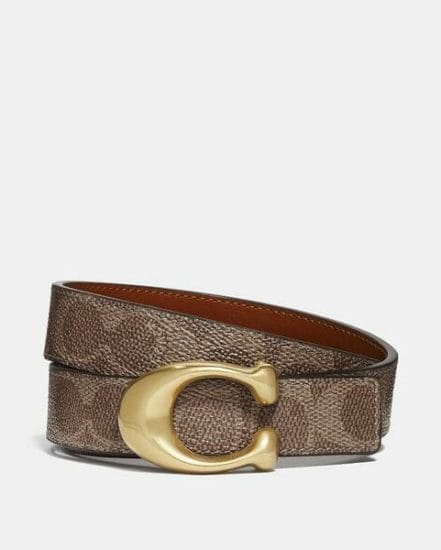 Fashion 4 Coach Sculpted Signature Reversible Belt In Signature Canvas