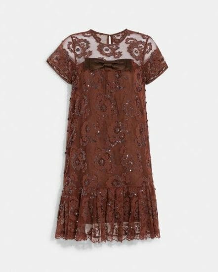 Fashion 4 Coach Short Sleeve Lace Dress