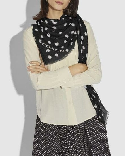 Fashion 4 Coach Signature And Floral Print Oversized Square Scarf