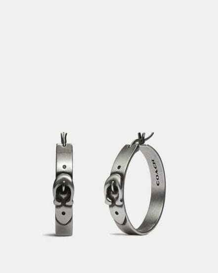 Fashion 4 Coach Signature Buckle Hoop Earrings