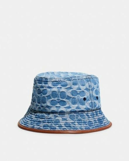 Fashion 4 Coach Signature Denim Bucket Hat In Organic Cotton