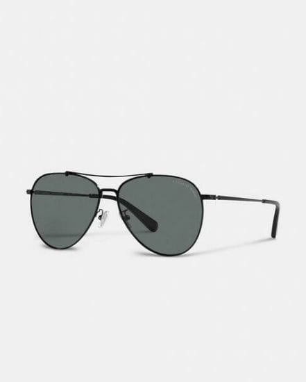 Fashion 4 Coach Signature Metal Aviator Sunglasses