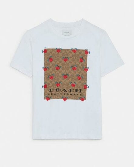 Fashion 4 Coach Signature Strawberry T-Shirt In Organic Cotton