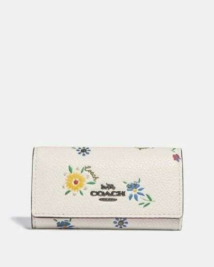 Fashion 4 Coach Six Ring Key Case With Wildflower Print