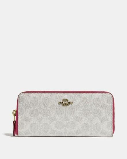 Fashion 4 Coach Slim Accordion Zip Wallet In Blocked Signature Canvas