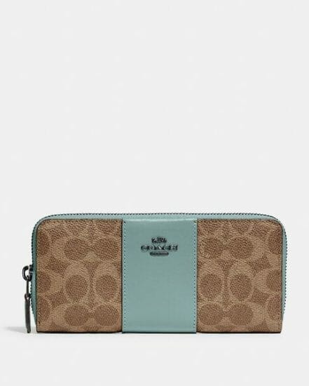 Fashion 4 Coach Slim Accordion Zip Wallet In Colorblock Signature Canvas