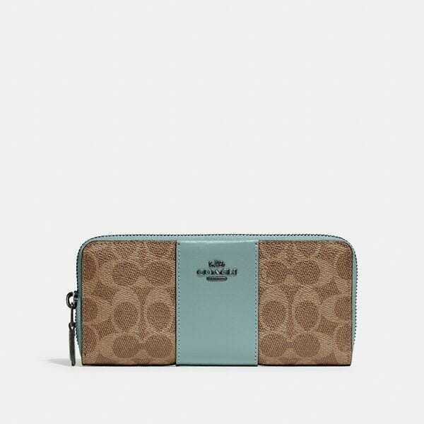 Fashion 4 Coach Slim Accordion Zip Wallet In Colorblock Signature Canvas