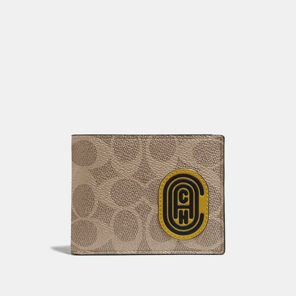 Fashion 4 Coach Slim Billfold Wallet In Signature Canvas With Coach Patch