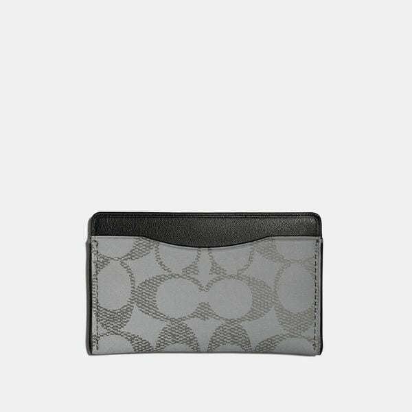 Fashion 4 Coach Small Card Case In Reflective Signature Canvas