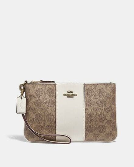 Fashion 4 Coach Small Wristlet In Colorblock Signature Canvas