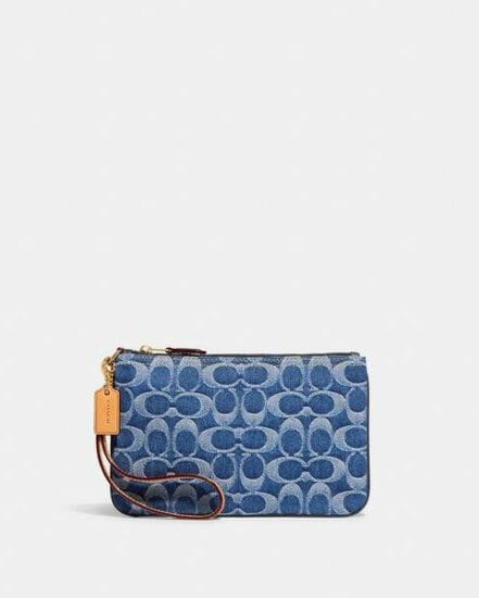 Fashion 4 Coach Small Wristlet In Signature Denim