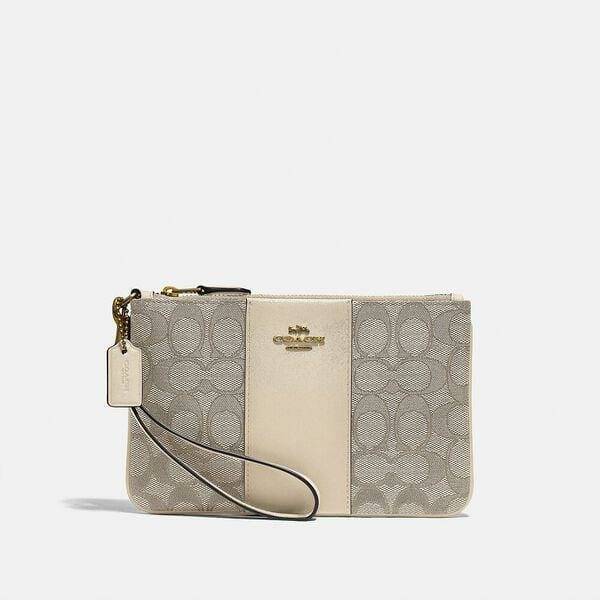 Fashion 4 Coach Small Wristlet In Signature Jacquard