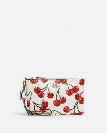 Fashion 4 Coach Small Wristlet With Cherry Print