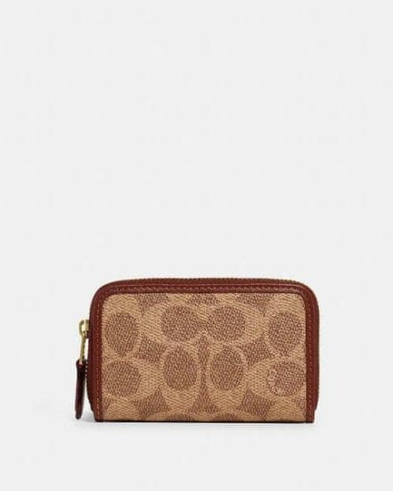 Fashion 4 Coach Small Zip Around Card Case In Signature Canvas