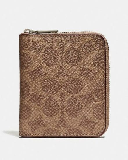 Fashion 4 Coach Small Zip Around Wallet In Signature Canvas