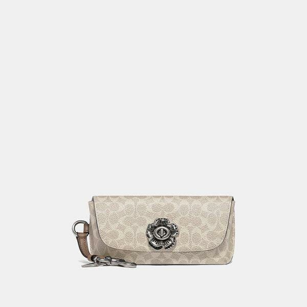 Fashion 4 Coach Sunglass Case Bag Charm In Signature Canvas