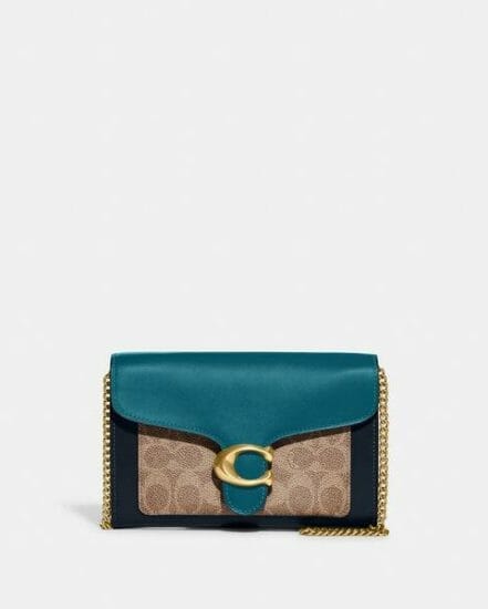 Fashion 4 Coach Tabby Chain Clutch In Colorblock Signature Canvas